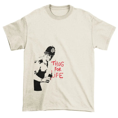 Banksy Thug For Life Copper Mens T-Shirt XL / Cream