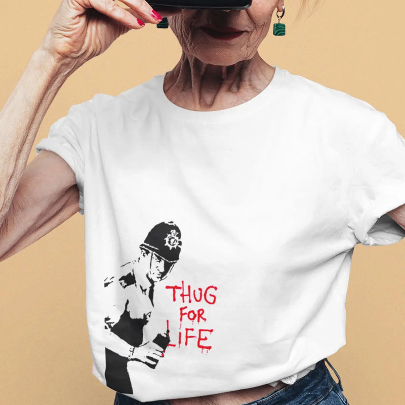 Banksy Thug For Life Copper Womens T-Shirt