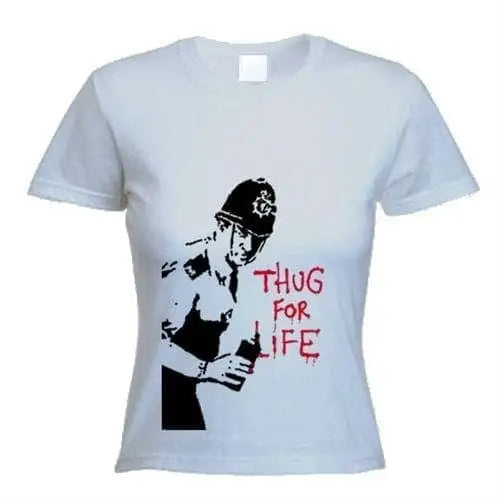 Banksy Thug For Life Copper Womens T-Shirt L / Light Grey