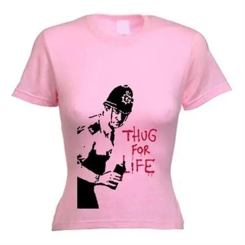 Banksy Thug For Life Copper Womens T-Shirt L / Light Pink