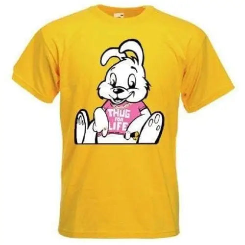 Banksy Thug For Life Rabbit T-Shirt S / Yellow