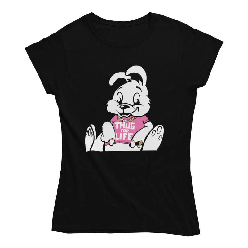 Banksy Thug For Life Rabbit Womens T-Shirt XL / Black