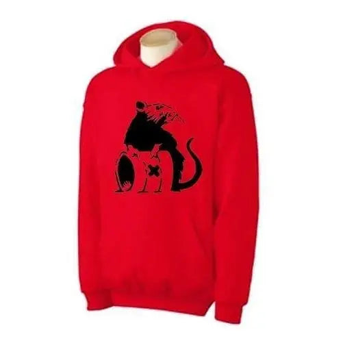 Banksy Toxic Rat Hoodie L / Red