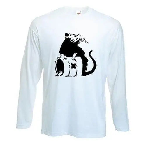 Banksy Toxic Rat Long Sleeve T-Shirt XXL / White