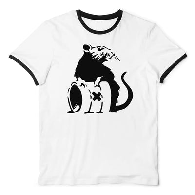 Banksy Toxic Rat Ringer T-Shirt S
