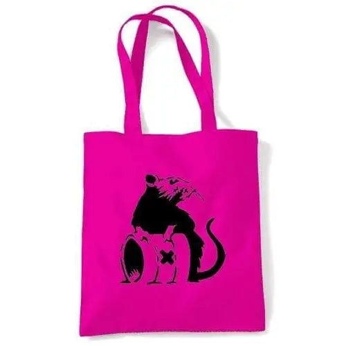 Banksy Toxic Rat Shoulder Bag Dark Pink