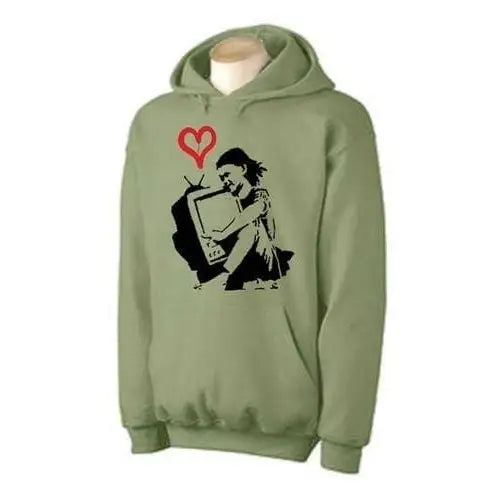 Banksy TV Girl Hoodie S / Khaki