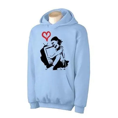 Banksy TV Girl Hoodie S / Light Blue