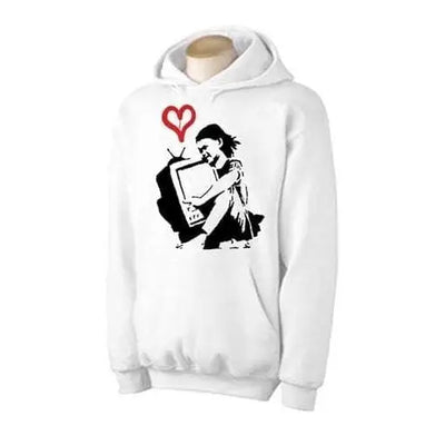 Banksy TV Girl Hoodie S / White