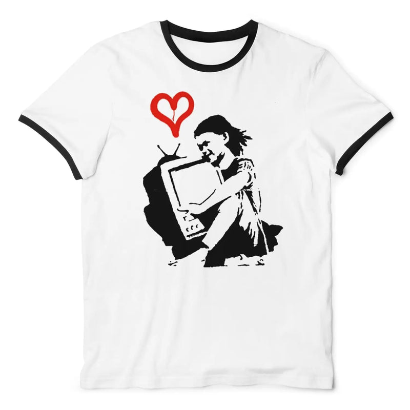 Banksy TV Girl Ringer T-Shirt M
