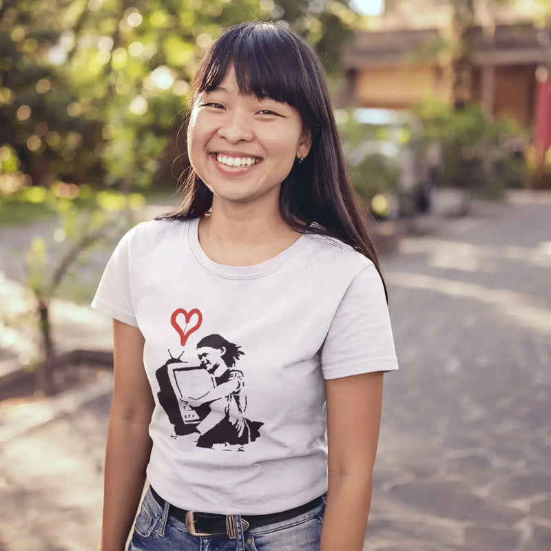 Banksy TV Girl Womens T-Shirt