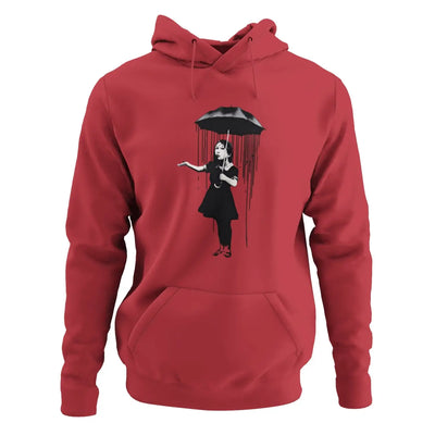 Banksy Umbrella Girl Nola Hoodie - M / Red - Hoodie