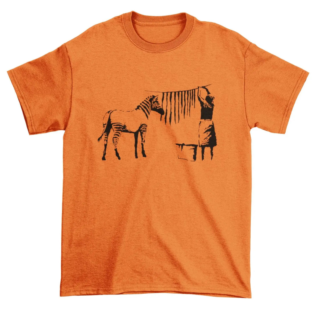 Banksy Washing Zebra Stripes T-Shirt – Tribal T-Shirts