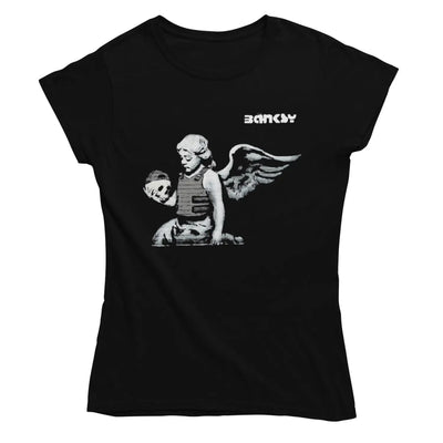 Banksy Winged Cherub Ladies T-Shirt S