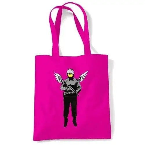 Banksy Winged Copper Shoulder Bag Dark Pink