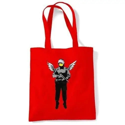 Banksy Winged Copper Shoulder Bag Red