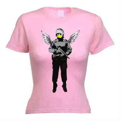 Banksy Winged Copper Womens T-Shirt M / Light Pink
