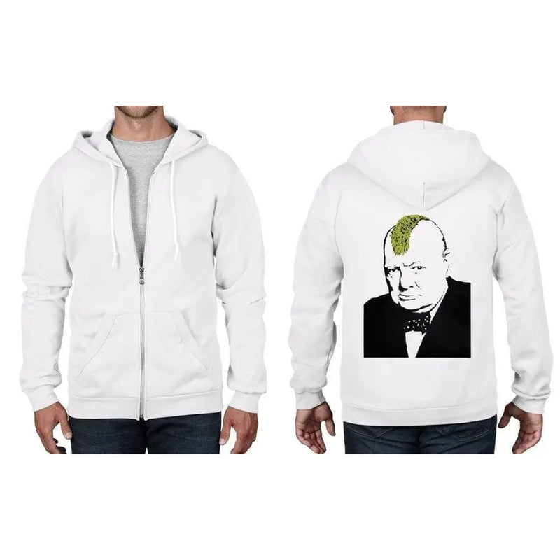 Banksy Winston Churchill Turf War Full Zip Hoodie M / White