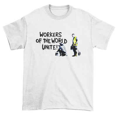Banksy Workers Of The World Unite Mens T-Shirt L