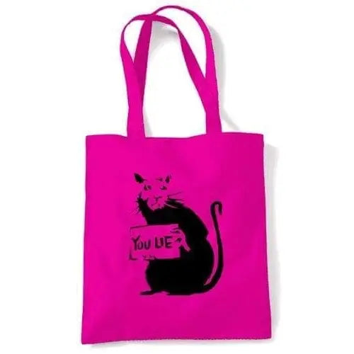 Banksy You Lie Rat Shoulder Bag Dark Pink