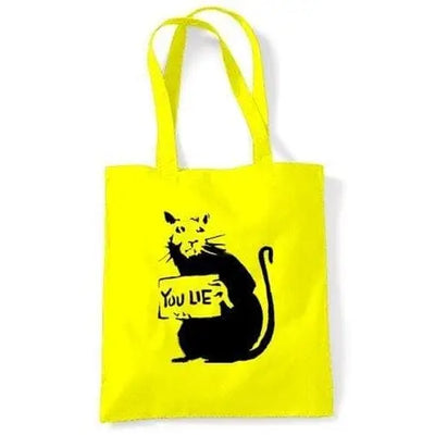 Banksy You Lie Rat Shoulder Bag Yellow