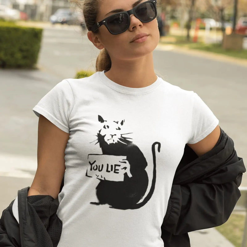 Banksy You Lie Rat Womens T-Shirt
