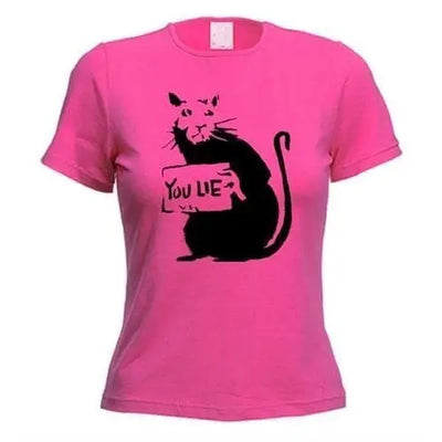 Banksy You Lie Rat Womens T-Shirt XL / Dark Pink