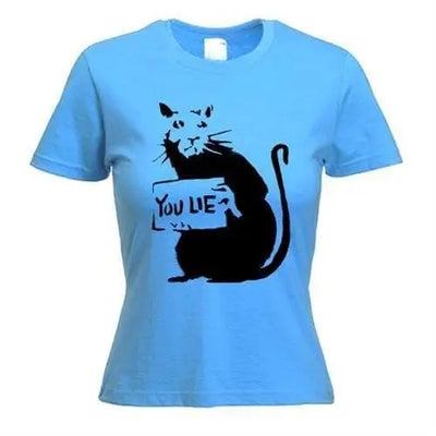 Banksy You Lie Rat Womens T-Shirt XL / Light Blue