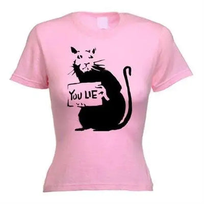 Banksy You Lie Rat Womens T-Shirt XL / Light Pink