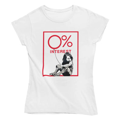 Banksy Zero Percent Interest Womens T-Shirt XL