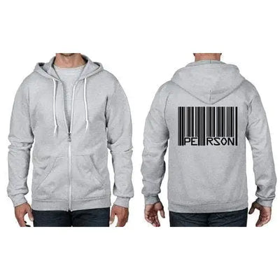 Barcode Person Full Zip Hoodie 3XL / Heather Grey