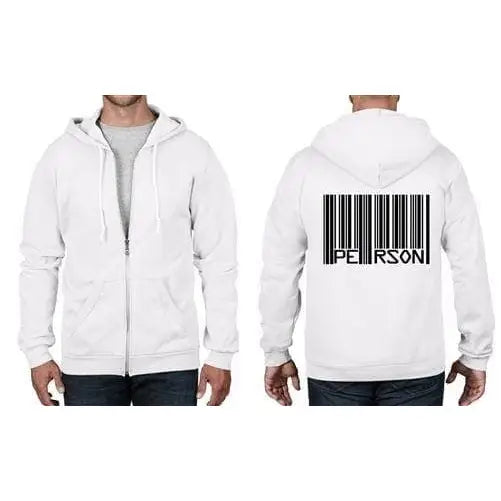 Barcode Person Full Zip Hoodie 3XL / White