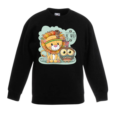 Be Wild Jungle Animals Children's Toddler Kids Sweatshirt Jumper 14-15 / Black