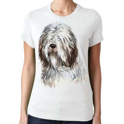 Bearded Collie Portrait Cute Dog Lovers Gift Womens T-Shirt