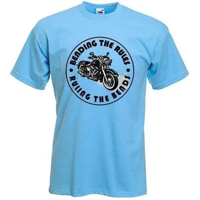 Bending The Rules, Ruling The Bends Biker T-Shirt 3XL / Light Blue