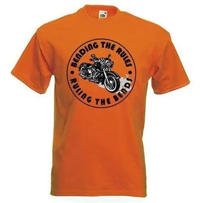 Bending The Rules, Ruling The Bends Biker T-Shirt 3XL / Orange