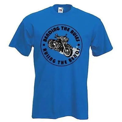 Bending The Rules, Ruling The Bends Biker T-Shirt 3XL / Royal Blue