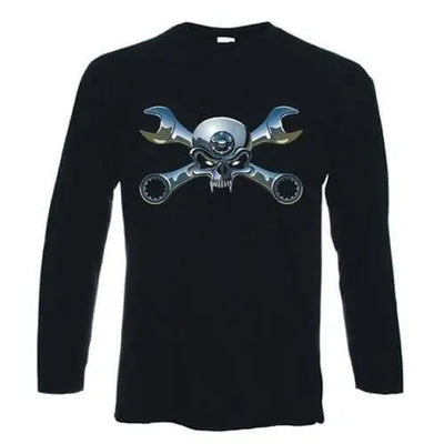 Biker Jolly Roger Long Sleeve T-Shirt