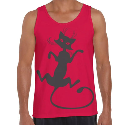 Black Cat Large Print Men's Vest Tank Top L / Red