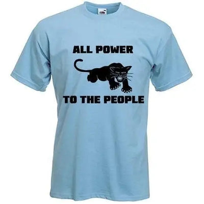 Black Panther All Power To The People T-Shirt 3XL / Light Blue