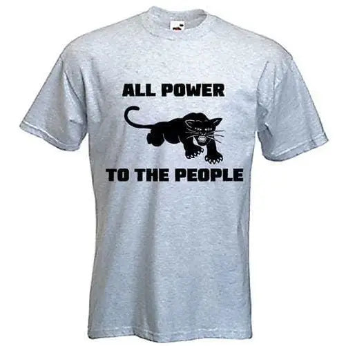 Black Panther All Power To The People T-Shirt 3XL / Light Grey