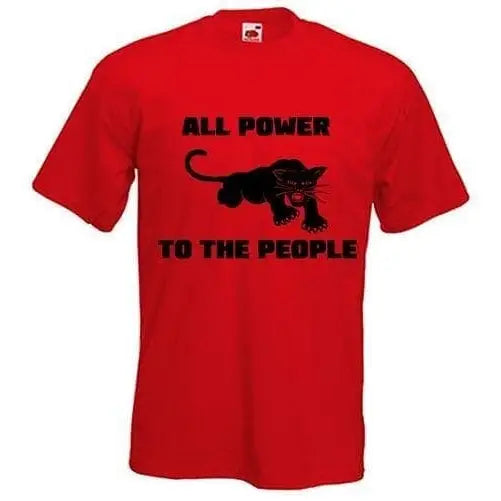 Black Panther All Power To The People T-Shirt 3XL / Red