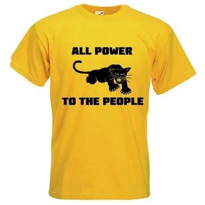 Black Panther All Power To The People T-Shirt 3XL / Yellow
