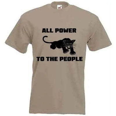 Black Panther All Power To The People T-Shirt S / Khaki