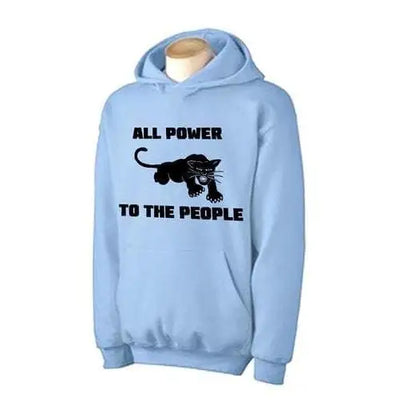 Black Panther Party All Power To The People Hoodie L / Light Blue