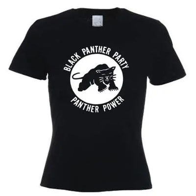 Black Panther People's Party White Print Women's T-Shirt XL / Black