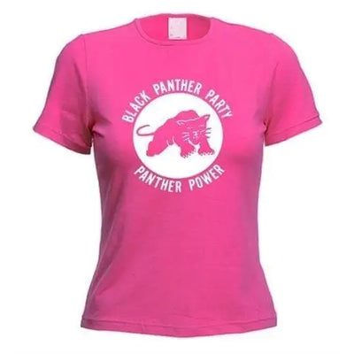 Black Panther People's Party White Print Women's T-Shirt XL / Dark Pink