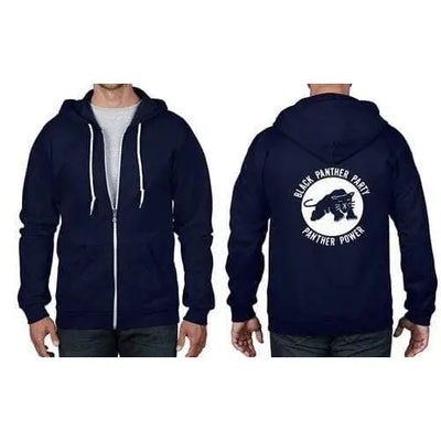 Black Panthers Peoples Party Full Zip Hoodie XL / Navy Blue