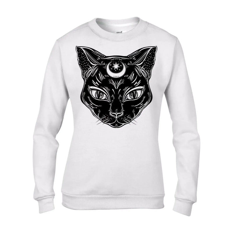 Black Witches Cat with Moon Symbol Women&