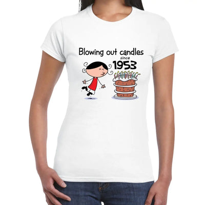 Blowing Out Candles Since 1953 70th Birthday Gift Women's T-Shirt M